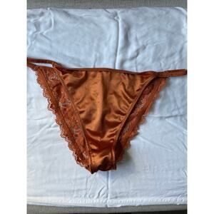 Vintage Copper Lace String Bikini Panty – Size L